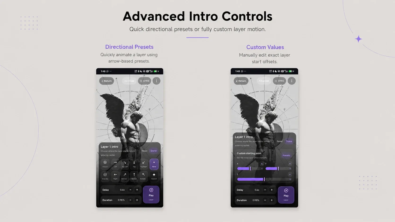 Advanced Creator Intro Animation Controls