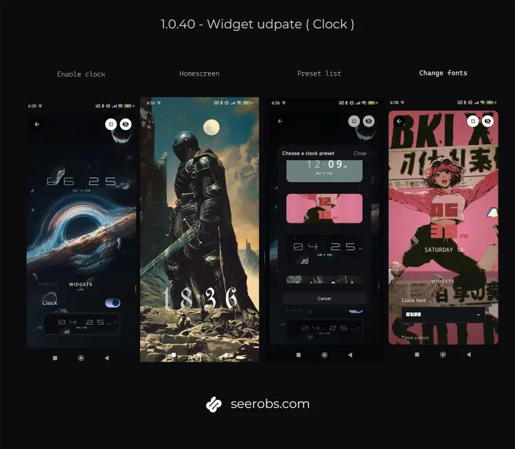 3D Live wallpaper - Custom clock